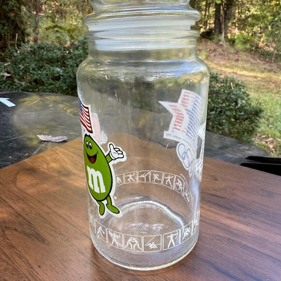 1983 M&M's Los Angeles Olympic Games Commemorative Jar w/ Lid Anchor Hocking - Picture 2 of 7